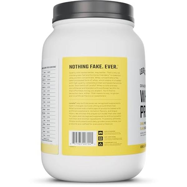 Levels Grass Fed Whey Protein Powder, No Artificials, 24G of Protein, Vanilla Bean, 2LB