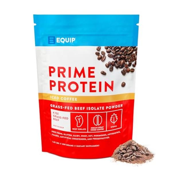 Equip Foods Prime Protein Powder | Clean, Grass Fed Beef Protein Isolate | Carnivore Protein Powder | Paleo, Keto Friendly | Gluten, Dairy Free | Helps Build & Repair Tissue | 30 S