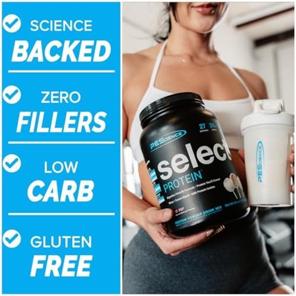 PEScience Select Low Carb Protein Powder, Peanut Butter Cookie, 55 Serving, Whey and Casein Blend, Keto Friendly, Gluten Free, Best Tasting, Clean Isolate for Women and Men