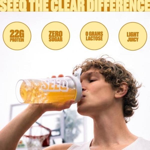 SEEQ Clear Whey Isolate Protein Powder, Mango Pineapple - 25 Servings, 22g Protein Per Serving - 0g Lactose, Sugar-Free, Keto-Friendly, Soy Free - Juice-Like Protein, Post-Workout 