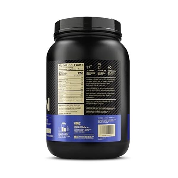 Optimum Nutrition Gold Standard 100% Micellar Casein Protein Powder, Slow Digesting, Helps Keep You Full, Overnight Muscle Recovery, Creamy Vanilla, 1.81 Pound (Packaging May Vary)