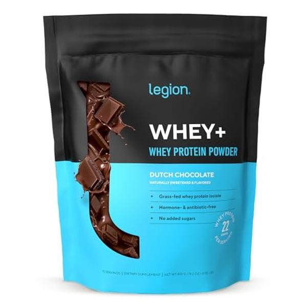 LEGION Whey+ Protein Whey Isolate from Grass Fed Cows - Whey Protein Isolate Powder Low Calorie, Non-GMO, Sugar Free, Lactose and Gluten Free, All Natural Protein Powder for Men & 