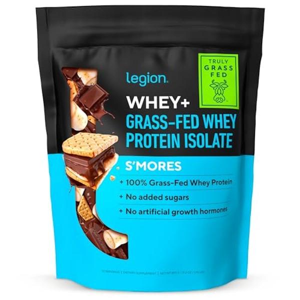 LEGION Whey+ Whey Isolate Protein Powder from Grass Fed Cows - Low Carb, Low Calorie, Non-GMO, Lactose Free, Gluten Free, Sugar Free, All Natural Whey Protein Isolate, 30 Servings 