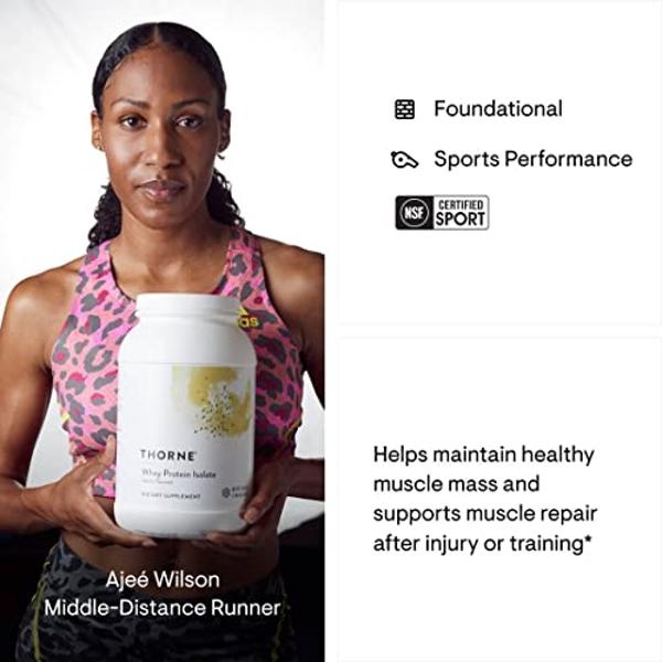 THORNE - Whey Protein Isolate - 21 Grams of Easy-to-Digest Whey Protein Powder - NSF Certified for Sport - Vanilla - 29.5 Ounces - 30 Servings