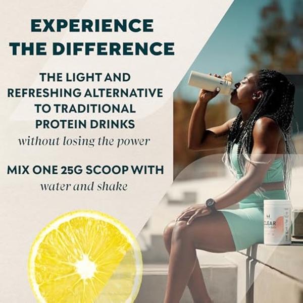 Myprotein Clear Whey Isolate Protein Powder, 1.9 Lb (35 Servings) Lemonade, 20g Protein per Serving, Naturally Flavored Drink Mix, Daily Drink for Superior Performance