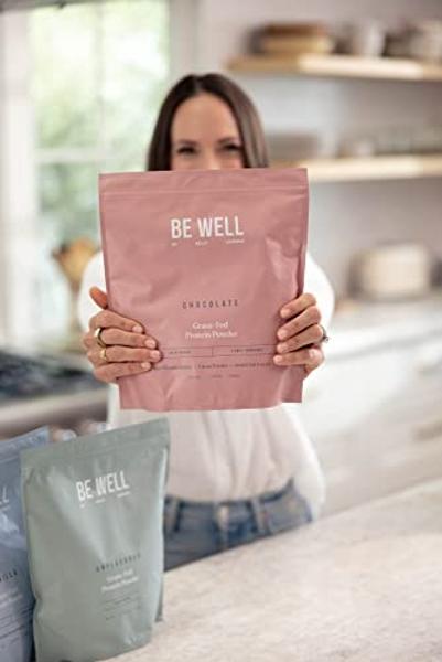 Be Well by Kelly Chocolate Grass-Fed Beef Protein Powder, 24G of Protein & 1G Net Carbs (3 Ingredients, 30 Servings) 9 Amino Acids + 3 BCAAs No Soy, No Dairy, Stevia-Free, No Sugar