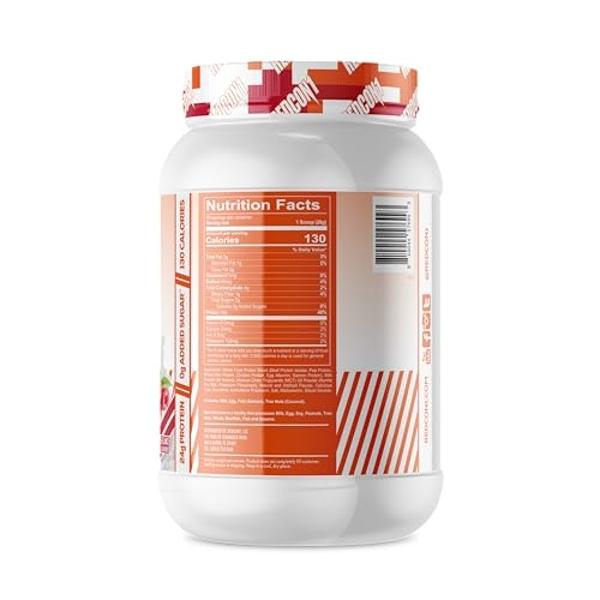 REDCON1 MRE Lite Whole Food Protein Powder, Juniors, Raspberry Swirl Cheesecake - Low Carb, Whey Free Meal Replacement with Animal Protein Blends - Easy to Digest Supplement with M