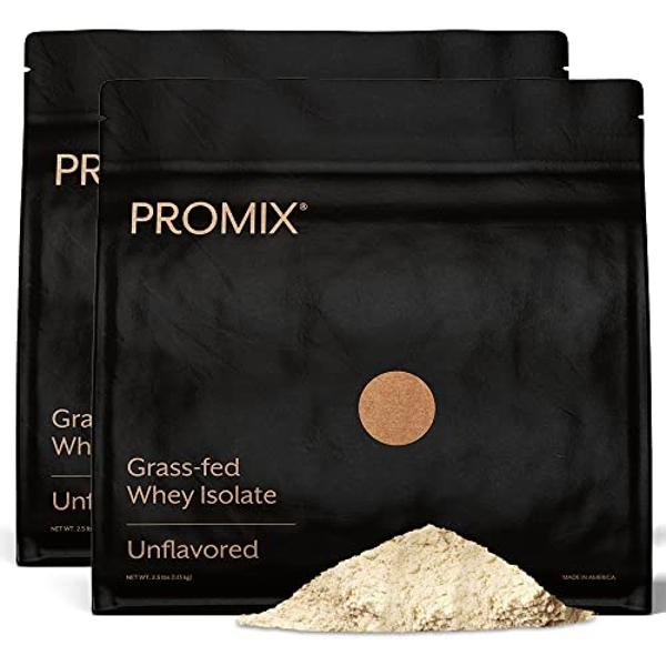 ProMix Nutrition Whey Protein Isolate Powder, Unflavored - Grass-Fed & 100% All Natural - ­Post Workout Fitness & Nutrition Shakes, Smoothies, Baking & Cooking Recipes - 5 Pound (P
