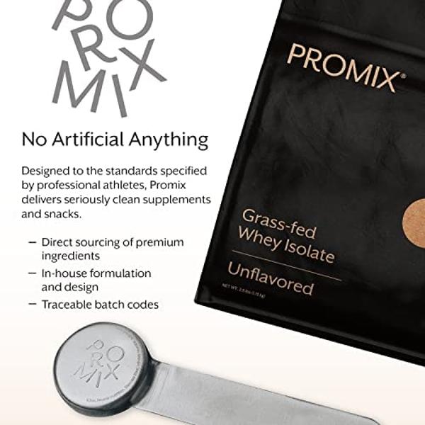 ProMix Nutrition Whey Protein Isolate Powder, Unflavored - Grass-Fed & 100% All Natural - ­Post Workout Fitness & Nutrition Shakes, Smoothies, Baking & Cooking Recipes - 5 Pound (P