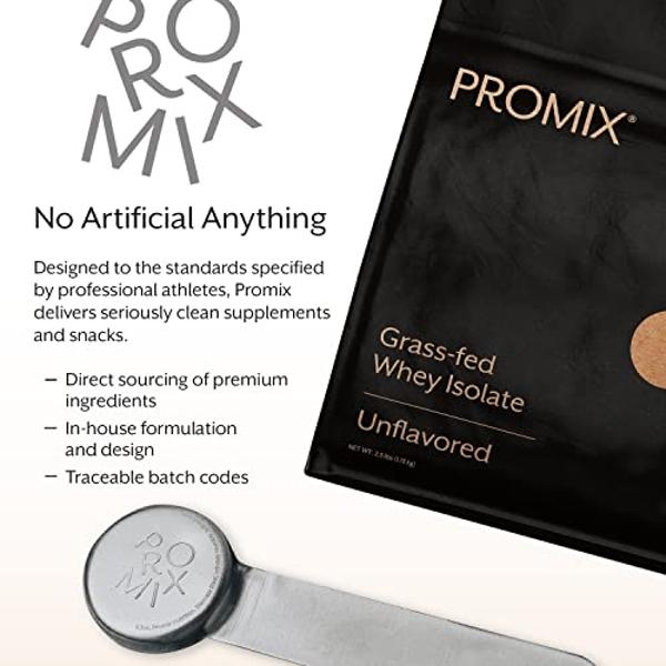 ProMix Nutrition Whey Protein Isolate Powder, 30g Grass Fed Whey Isolate, 6.6g BCAAs, Gluten Free, Keto Friendly, Unflavored - 2.5 Pound (Pack of 1)