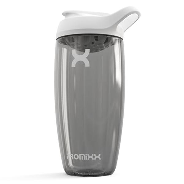 Promixx PURSUIT Protein Shaker Bottle – Premium Sports Shaker Bottles for Protein Mixes and Supplement Shakes – Easy Clean, Durable Protein Shaker Cup, Ceramic White