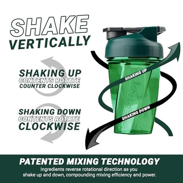 HELIMIX 1.5 Vortex Blender Shaker Bottle Holds Upto 20oz | No Blending Ball or Whisk | USA Made | Portable Pre Workout Whey Protein Drink Shaker Cup | Mixes Cocktails Smoothies Sha