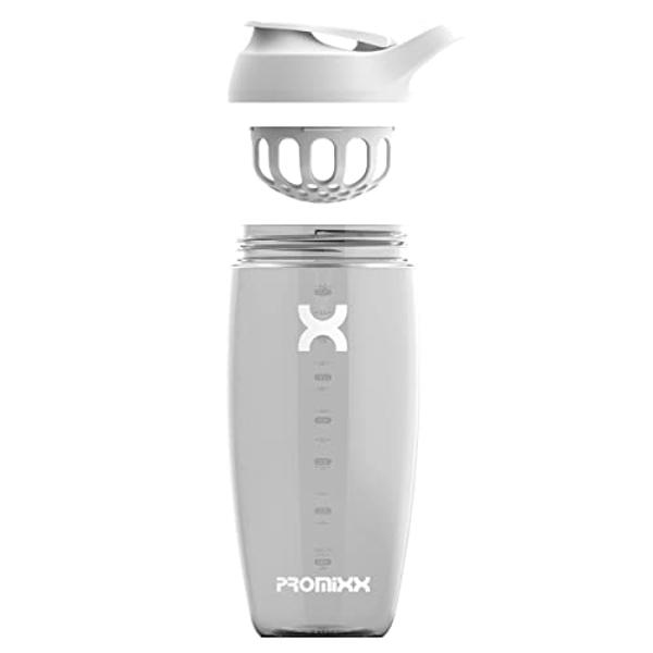 Promixx PURSUIT Protein Shaker Bottle – Premium Sports Shaker Bottles for Protein Mixes and Supplement Shakes – Easy Clean, Durable Protein Shaker Cup, Ceramic White