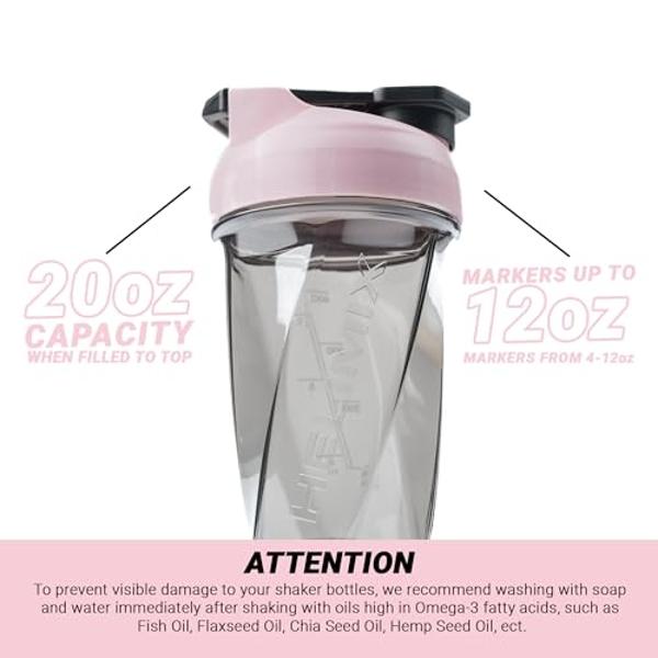 HELIMIX 1.5 Vortex Blender Shaker Bottle Holds Upto 20oz | No Blending Ball or Whisk | USA Made | Portable Pre Workout Whey Protein Drink Shaker Cup | Mixes Cocktails Smoothies Sha