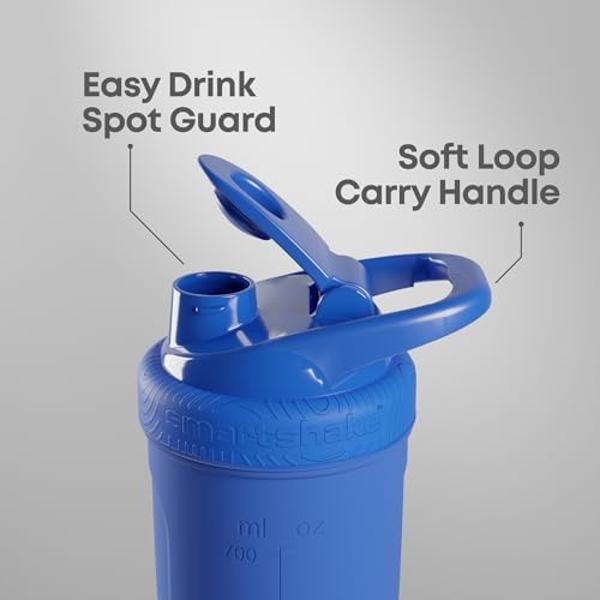 BlenderBottle Shaker Bottle Pro Series Perfect for Protein Shakes and Pre Workout, 24-Ounce, Full-Color Grey