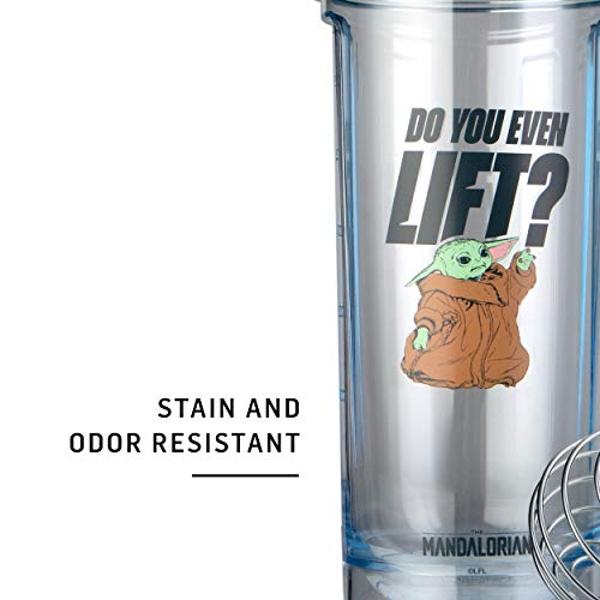 BlenderBottle Star Wars Shaker Bottle Pro Series Perfect for Protein Shakes and Pre Workout, 28-Ounce, Mandalorian & Child (Pack of 1)