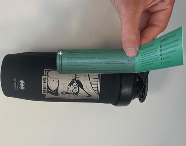 Smartshake DC The Joker "Wanted" Reforce Shaker Bottle – 900ml | Stainless Steel Protein Shaker | Leakproof Gym & Sports Bottle | BPA-Free Supplement Shaker Cup