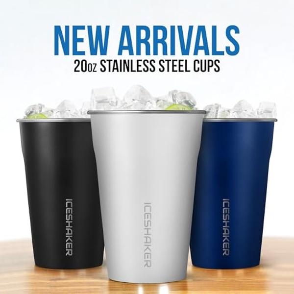 IS ICESHAKER Ice Shaker 26oz Protein Shaker Bottle, Stainless-Steel Water Bottle & Protein Shaker, Reusable & Insulated Shaker Bottle, As Seen on Shark Tank, Don't Tread On Me…