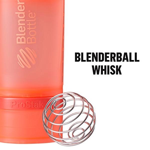 BlenderBottle Shaker Bottle with Pill Organizer and Storage for Protein Powder ProStak System, 22-Ounce, Pebble Grey