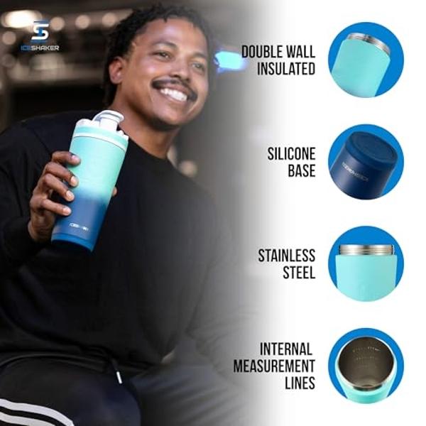 Smartshake Rockband Reforce Stainless Steel Protein Shaker Bottle 900 ml | 30 oz - Leakproof Screw-on Lid - BPA Free - Not Insulated – Unisex - Metallica, Kill ‘Em All Logo on Bott