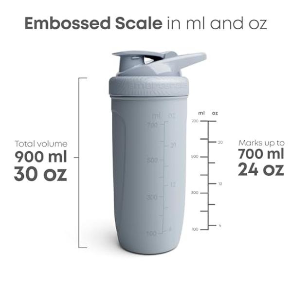 Smartshake Rockband Reforce Stainless Steel Protein Shaker Bottle 900 ml | 30 oz - Leakproof Screw-on Lid - BPA Free - Not Insulated – Unisex - Metallica, Kill ‘Em All Logo on Bott