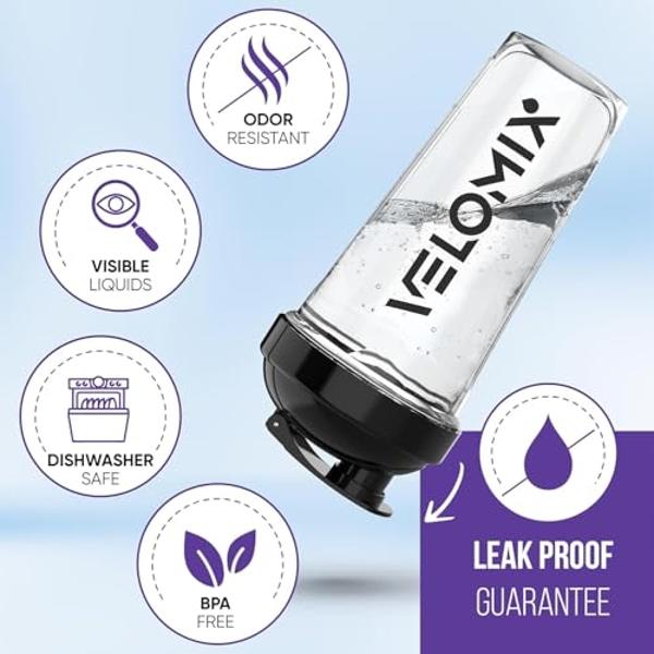 Protein Shaker Bottle With Supplement Keychain Container - BPA Free, Reusable Shaker Cup for Active Weight Lifters and Fitness Enthusiasts - Cute, Fun, and Convenient Design - OnMy