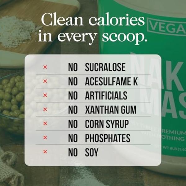 NAKED Vegan Mass - Natural Vegan Weight Gainer Protein Powder - 1,230 Calories, Non-GMO, Soy & Gluten Free, No Artificial Ingredients - 12LB Bulk - 17 Servings