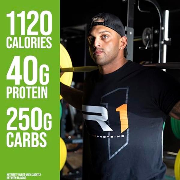 Rule One Proteins, R1 Mass Gainer - Cookies & Crème, High-Calorie Weight Gain Formula with 1,220+ Calories, 250g+ Complex Carb Blend, 40g All-Whey Protein, 8g Fat Per Serving, 6 Po