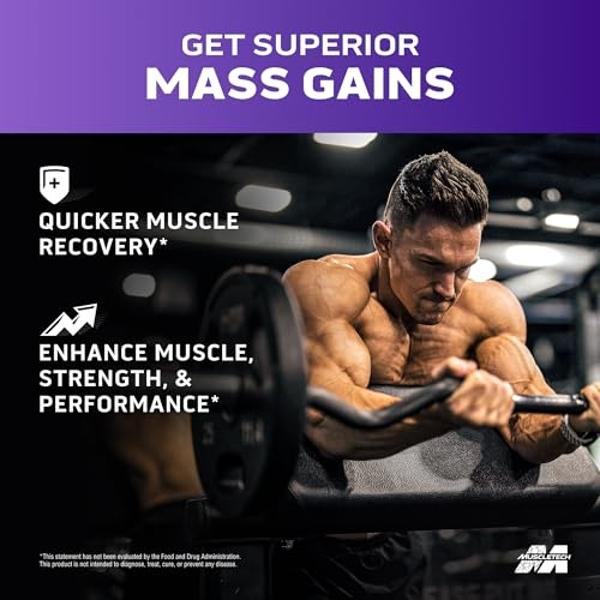 MuscleTech High Protein Mass Gainer for Men & Women - Protein Powder Shakes for Weight Gain, Muscle Building & Recovery with Creatine Monohydrate - Chocolate Fudge Brownie, 5.15 Po