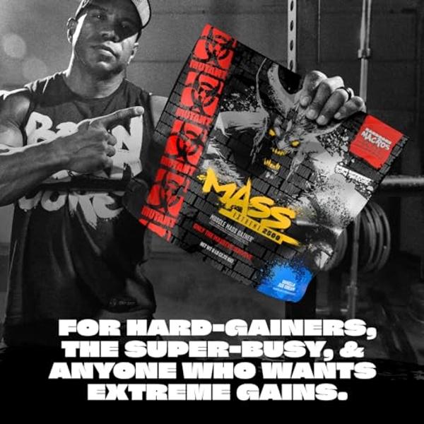 Mutant Mass Extreme Gainer – Whey Protein Powder – Build Muscle Size and Strength – High Density Clean Calories (Triple Chocolate, 6 lbs)