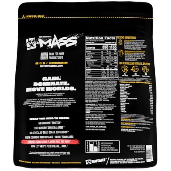 Mutant Mass | Weight Mass Gainer Protein Powder - high Calorie Protein Powder for Mass gain - Strawberry Banana - 5 Pound