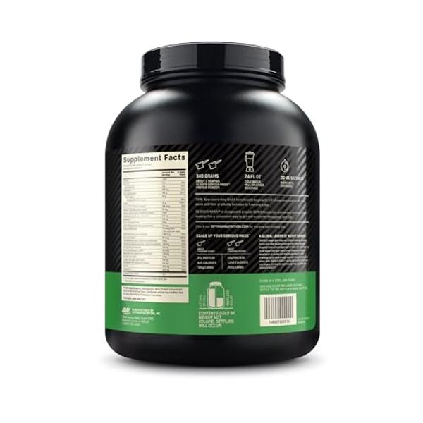 Optimum Nutrition Serious Mass, Weight Gainer Protein Powder, Mass Gainer, Vitamin C and Zinc for Immune Support, Creatine, Strawberry, 6 Pound (Packaging May Vary)