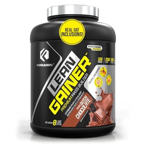 Forzagen Lean Gainer Premium Mass Builder | Mass Gainer Protein Powder for Men & Women | High Calorie Protein, Weight Gain, Bulk, Muscle Building Supplement | Dutch Chocolate, 8 lb
