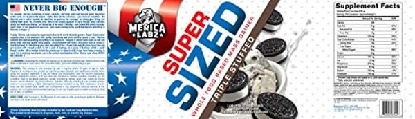 'Merica Labz Super Sized Whole Food Based Mass Gainer with 46g of Protein, Includes Digestive Enyzmes for Easy Digestion, 5 lbs (Triple Stuffed)