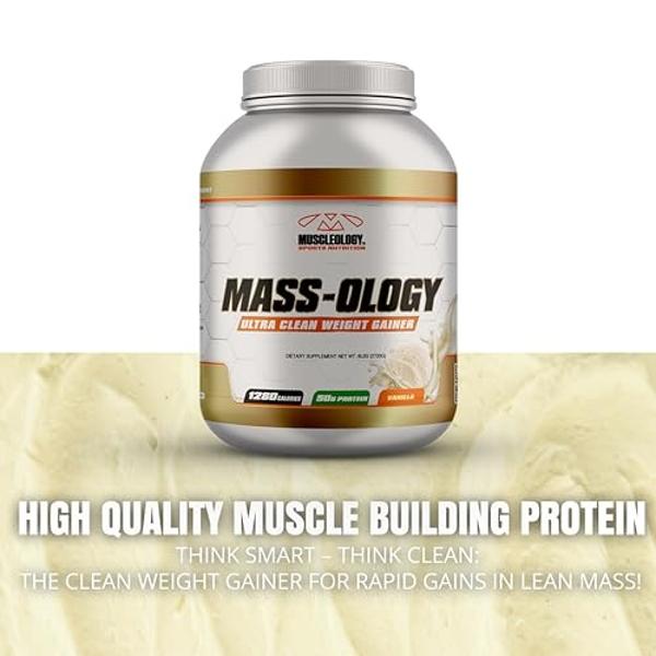 MUSCLEOLOGY Weight Gainer | Whey Protein Powder | Muscle Builder for Men & Women | Vanilla, 7.8 lbs