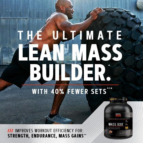 GNC AMP Mass XXX, Clinically Proven Weight Gainer Protein Powder, Improves Strength and Size, 780 Calories, 50g Protein, Micronized Amino Acids, Creatine, Betaine, Vanilla, 13 Serv