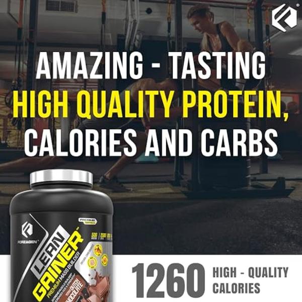 Forzagen Lean Gainer Premium Mass Builder | Mass Gainer Protein Powder for Men & Women | High Calorie Protein, Weight Gain, Bulk, Muscle Building Supplement | Dutch Chocolate, 8 lb