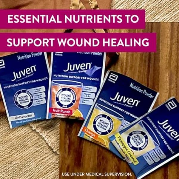 Juven Therapeutic Nutrition Drink Mix Powder for Wound Healing Support, Includes Collagen Protein, Pineapple Coconut, 30 Count
