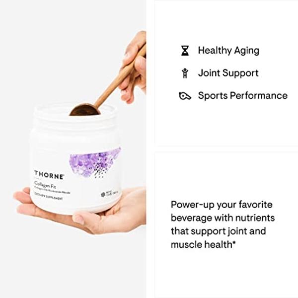 THORNE Collagen Fit - Unflavored Collagen Peptides Powder with Nicotinamide Riboside - 15g of Collagen Peptides and 14g Protein per Serving - NSF Certified for Sport - 17.8 Oz - 30