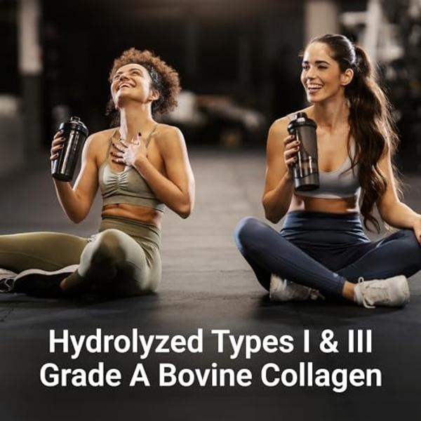 Essential Elements Hydrolyzed Collagen Peptides Powder - Supplement for Joint, Skin, Hair, & Nail Support Types I III Non-GMO, Hormone-Free, Grass-Fed 41 Servings