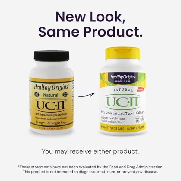 Healthy Origins UC-II 40 mg (Undenatured Type II Collagen, Non-GMO, Gluten Free, Joint Support), 60 Veggie Caps