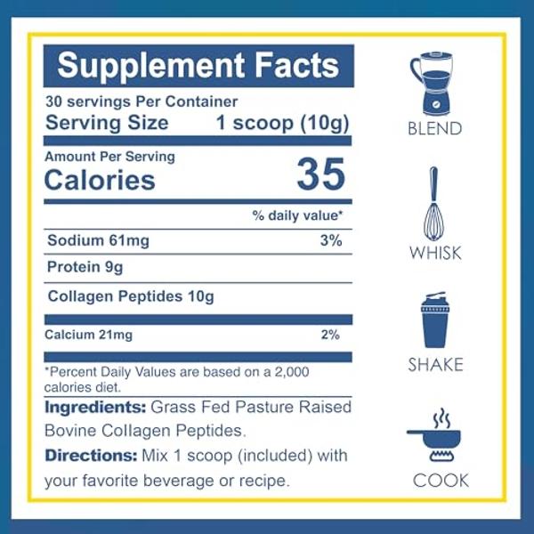 Zammex Premium Collagen Peptides Powder,Hydrolyzed Collagen Peptide for Women Men,Support for Hair Skin Nails, Joints Health,Grass Fed,Non-GMO,Keto Friendly,Gluten-Free,Easy to Dig