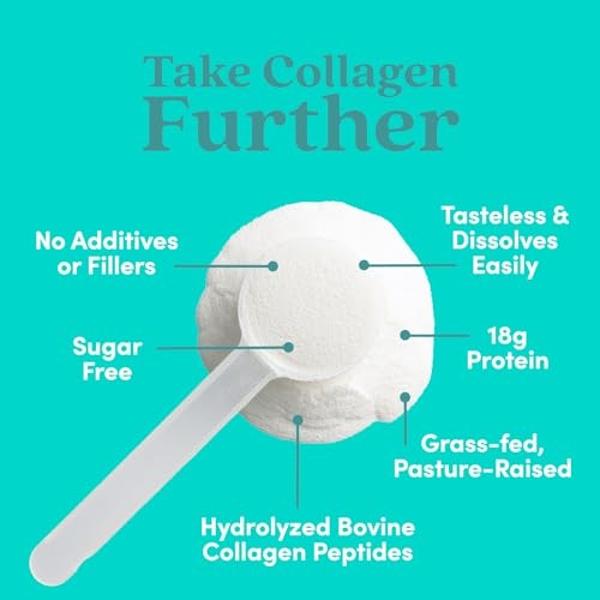 Further Food Unflavored Collagen Peptides Powder, Grass-Fed Pasture-Raised Hydrolyzed Type 1 & 3 Protein, Gut Health + Joint, Hair, Skin, Nails, Paleo Keto Sugar-Free 9.88 oz