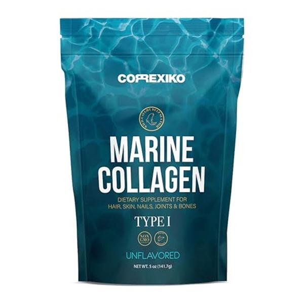 CORREXIKO Marine Collagen Powder Supplement Unflavored - 10,000mg Double Hydrolyzed Collagen Peptides per Serving - Formulated for Maximum Absorption - Hair, Skin & Nails - 5oz, 14