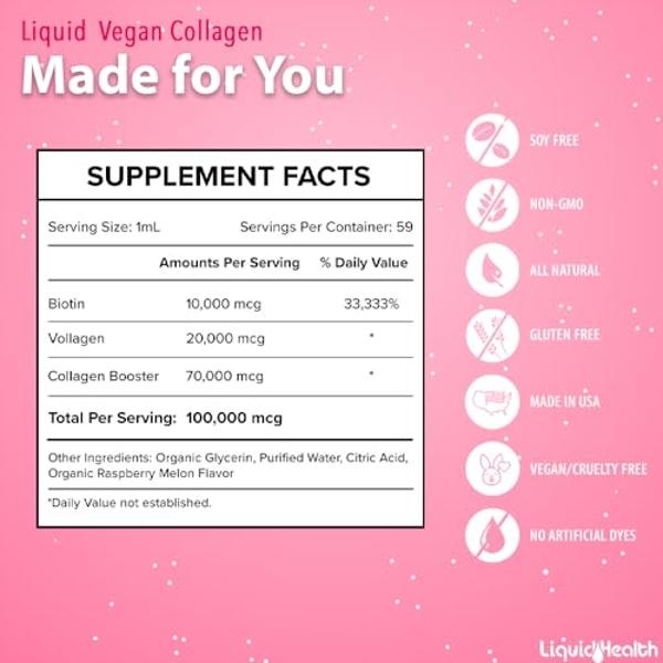 Ora Organic Vegan Collagen-Boosting Powder for Women and Men - Hair, Skin, & Nails Support - Bamboo Silica, Plant-Based Protein, Organic Vitamin C, Aloe Vera - Vanilla Flavor, 20 S