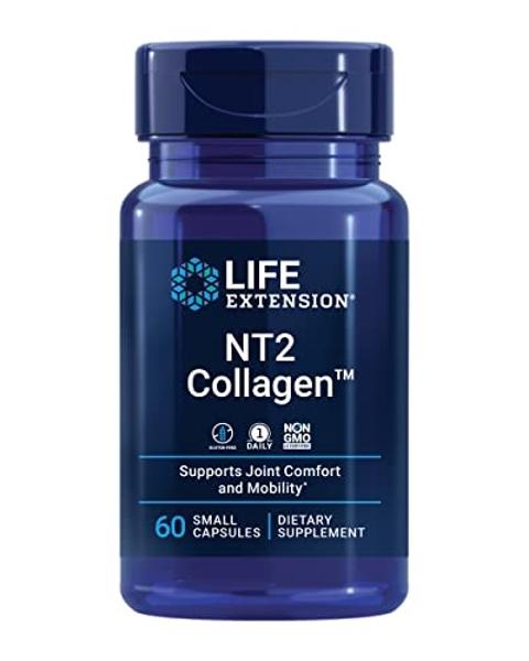 Life Extension NT2 Collagen™, Joint Health Supplement for Joint Comfort & Mobility, Gluten-Free, Non-GMO, 1 Daily, 60 Small Capsules