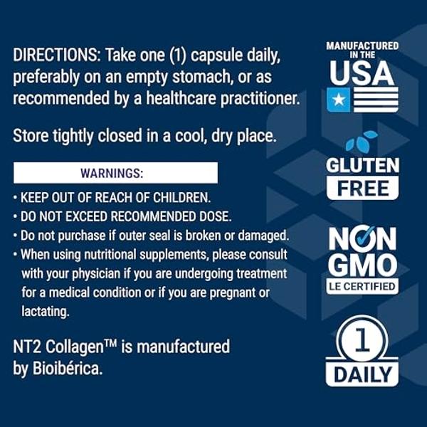 Life Extension NT2 Collagen™, Joint Health Supplement for Joint Comfort & Mobility, Gluten-Free, Non-GMO, 1 Daily, 60 Small Capsules