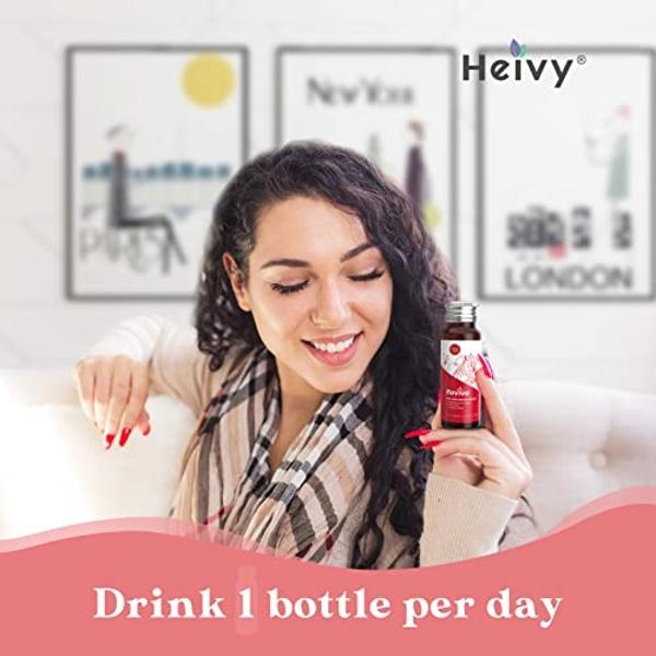 Heivy Liquid Collagen for Women, Collagen Drink with 10,000mg Marine Collagen Peptides, Collagen Liquid for Women for Hair Growth, Skin Repair, Nail Strength, 1.69 Fl Oz (Pack of 3