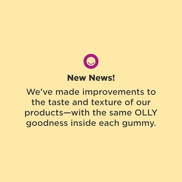 OLLY Daily Energy Gummy, Caffeine Free, Vitamin B12, CoQ10, Goji Berry, Adult Chewable Supplement, Tropical Flavor - 60 Count