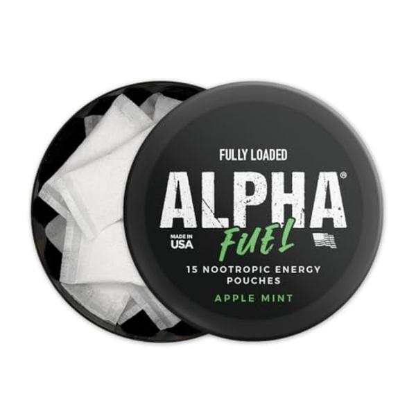 Fully Loaded Alpha Fuel Nootropic Pouches (Apple Mint Fuel) - Nootropic Energy Pouches with Caffeine, Alpha GPC, Tyrosine, Taurine, Guarana and More